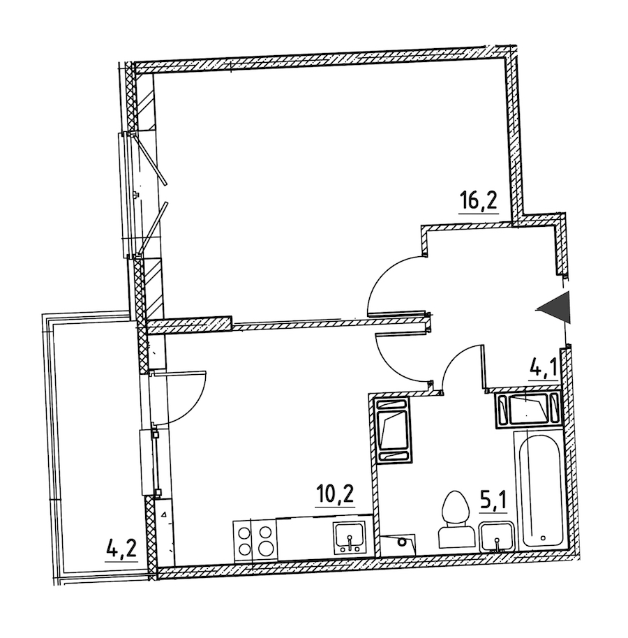 1-комнатная квартира 37 м², 11/12 эт., ЖК «Квартал Che»